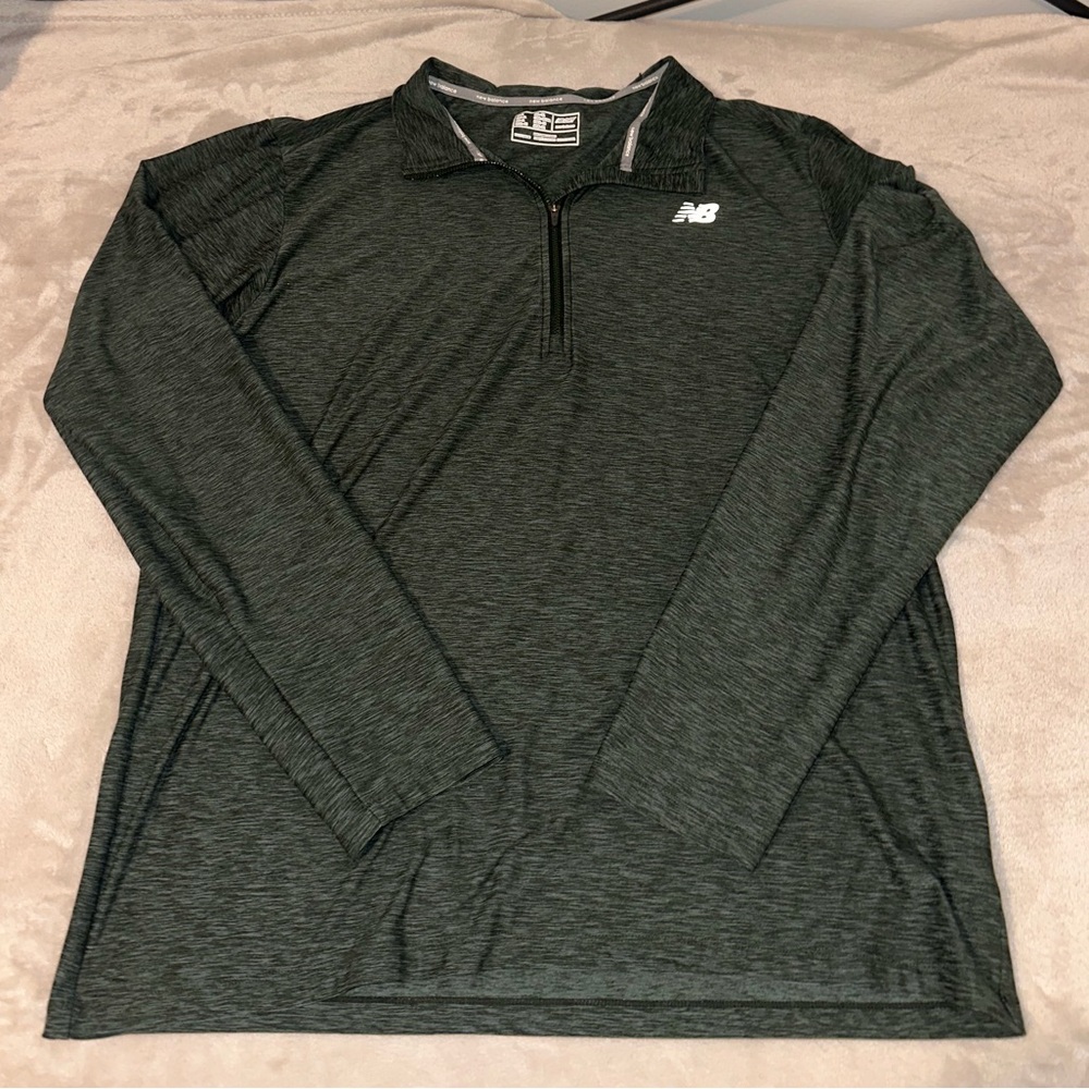 New Balance Forest Green Quarter-Zip Top